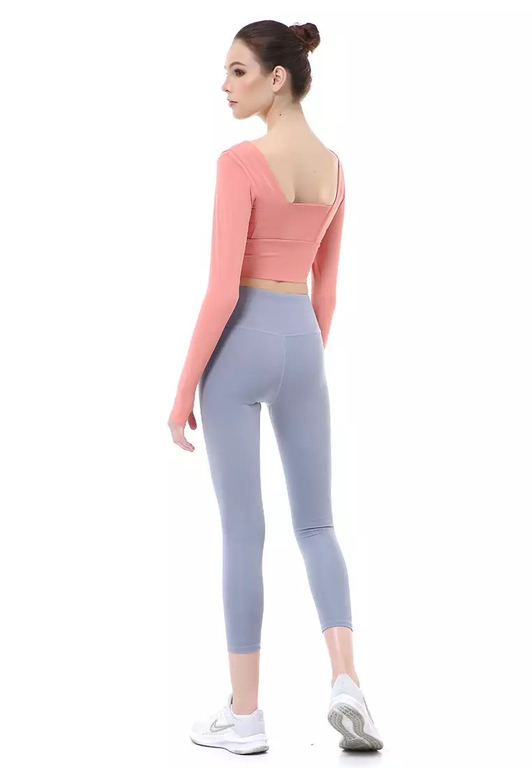 Mikayla One Set Pakaian Olahraga Wanita Atasan & Celana Panjang Kombinasi Warna Material Polyester ORIGINAL - Brick Lightblue