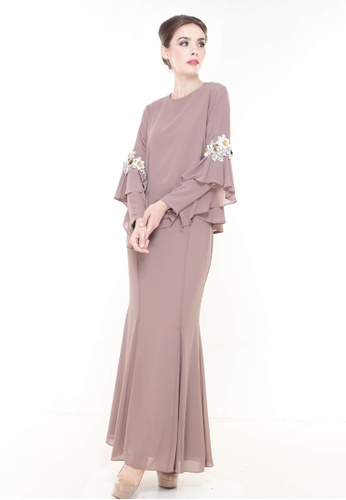Loreal Kurung Modern in Brown from Rina Nichie Couture in Brown