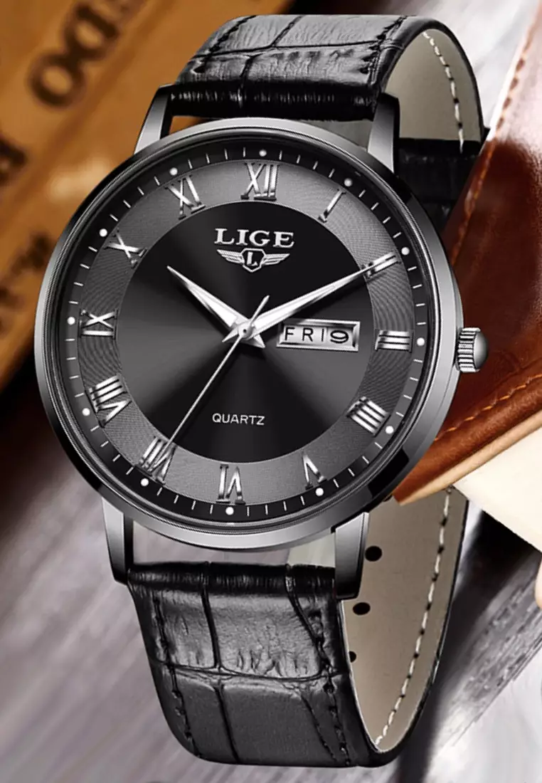 Men slim shop steel quartz watch