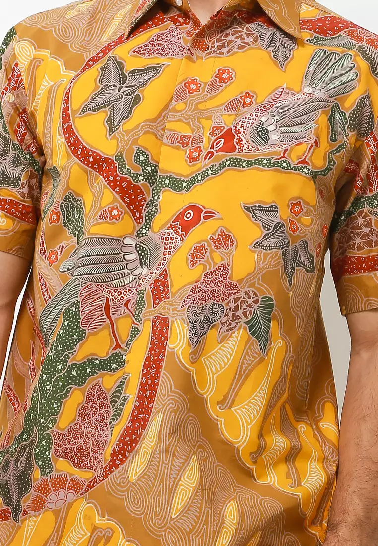 Wagindra Kemeja Batik Tulis Premium Pria Casual Modern Lengan Pendek