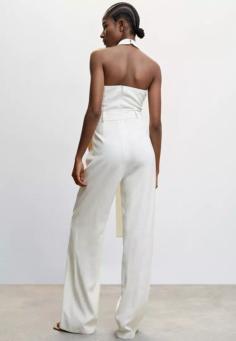 Open back hot sale white jumpsuit