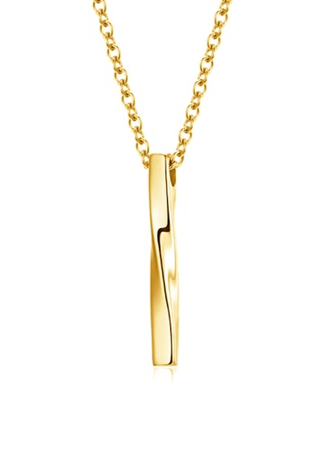 CELOVIS gold CELOVIS - Angus Vertical Twisted Engravable Bar Pendant Necklace in Gold 23BA5AC3275F34GS_1