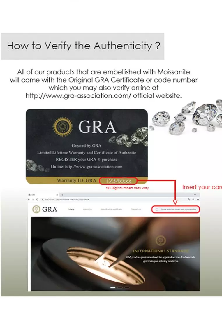 Berlian Moissanite La Reine Ring Dual Tone [GRA CERTIFICATE MOISSANITE DIAMOND] - Cincin 1.5ct Moissanite Berlian with 925 Silver CELESTA by Her Jewellery