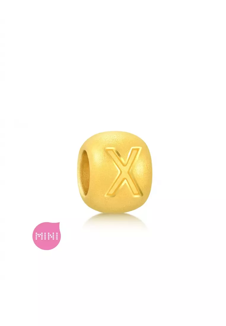 Charme 999 24K Gold Letter X Alphabet Charm 92917C (Bracelet not included)
