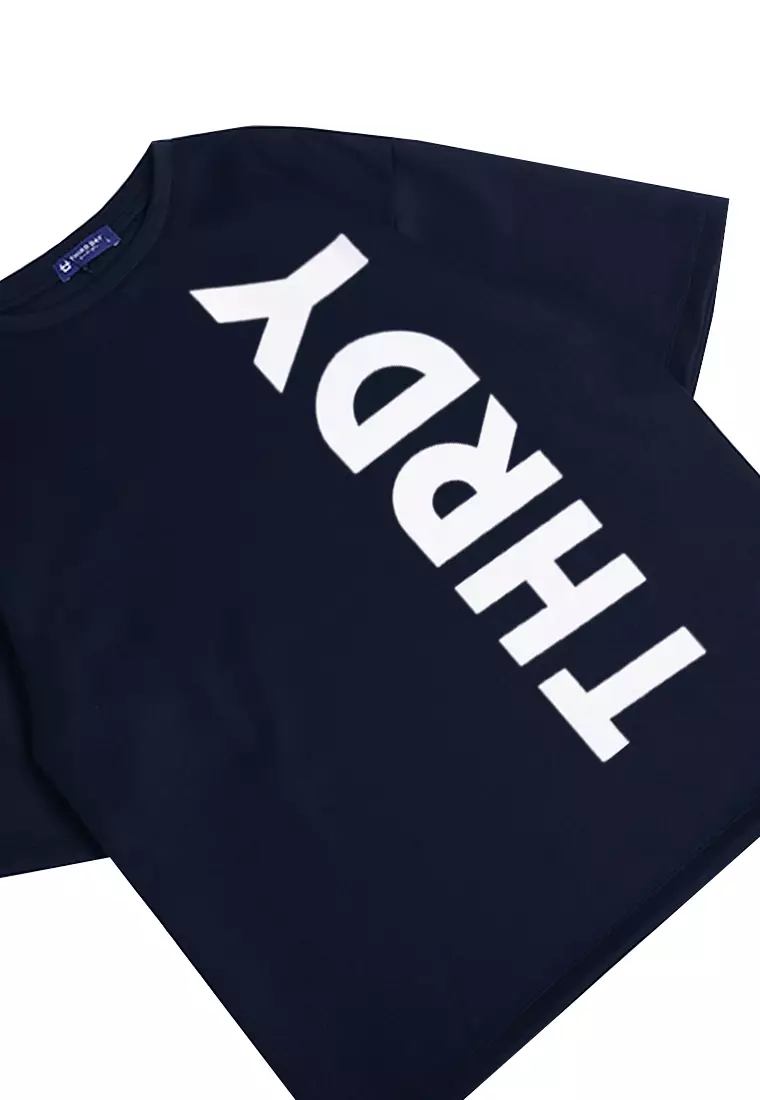 MTJ91 Kaos Oversize Distro Pria Big Thrdy Vertikal Navy