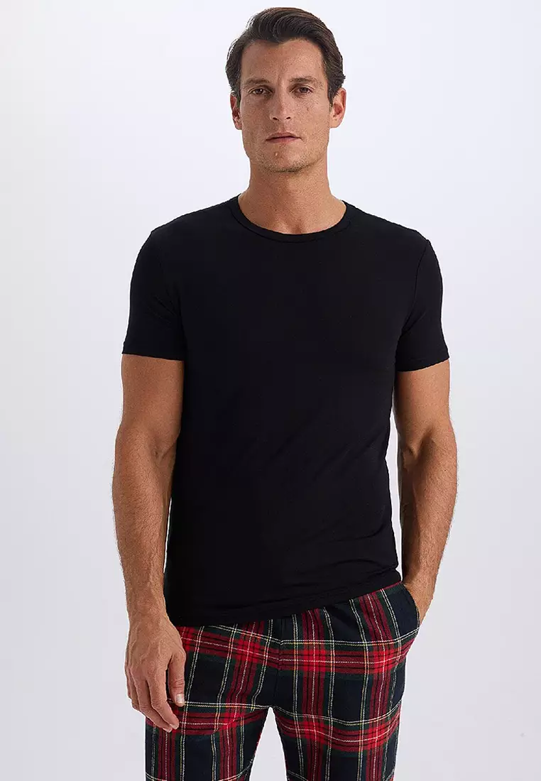 DeFacto Slim Cut Crew Neck Short Sleeve Modal Tee
