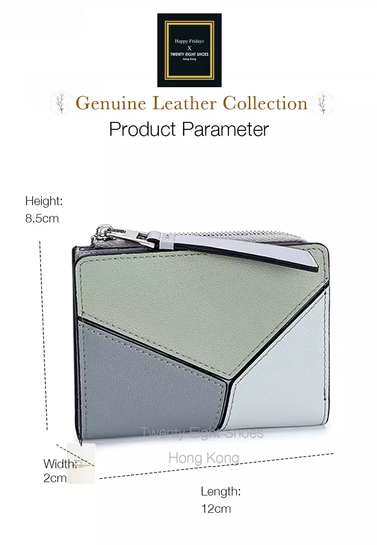 Genuine Leather Color Patching Bifold Wallet JW YT-109