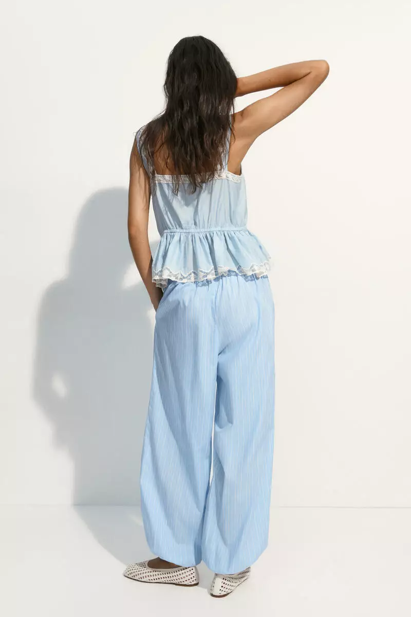 Cotton balloon trousers