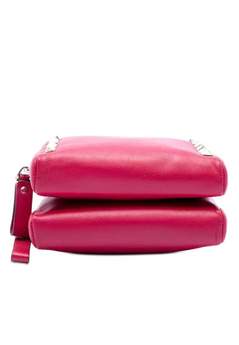 Pre-Loved Valentino Leather Rockstud Double Zip Chain Crossbody