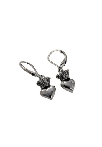 LYCKA silver LPP5058 S925 Silver Crown and Heart Stud Earrings EB5AEAC7B63FC9GS_1
