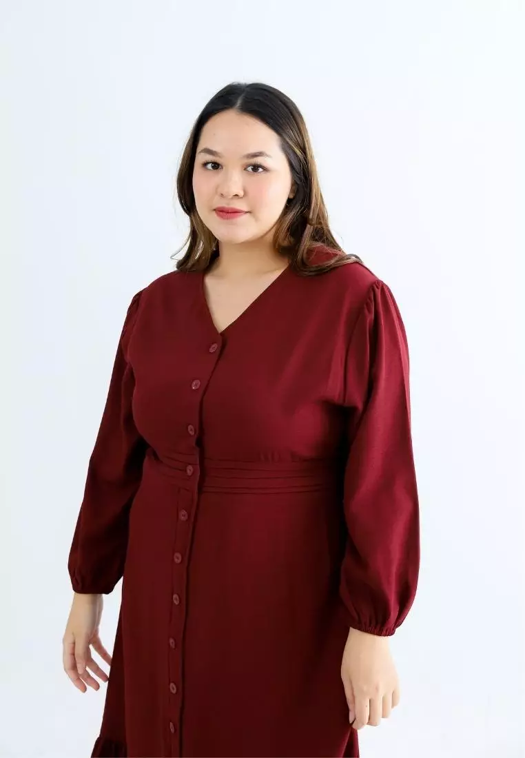 Plus Size Dress Magica Maroon