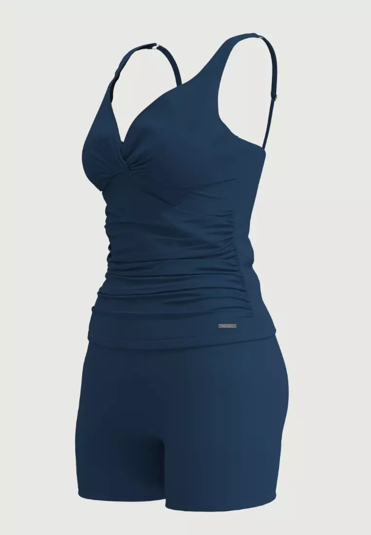 Pearl Glow Space Wrap Front Tankini Set