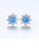 Glamorousky blue 925 Sterling Silver Fashion and Elegant Flower Blue Imitation Opal Earrings with Cubic Zirconia 329F9ACBBAA968GS_3