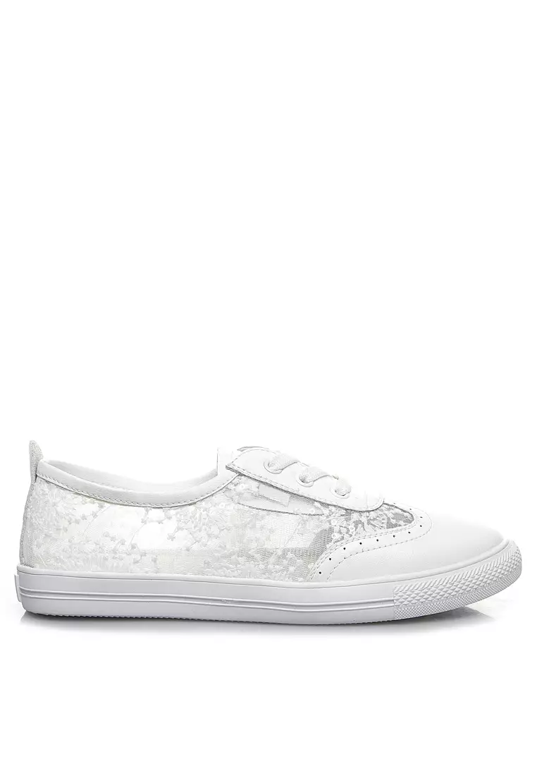 Comfortable Lace Stitched Leather Sneakers RX12967