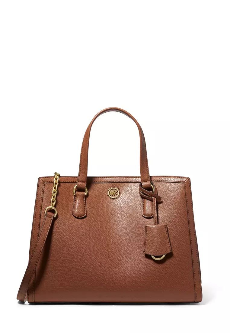 Buy MICHAEL KORS Chantal Medium Pebbled Leather Satchel Online | ZALORA ...