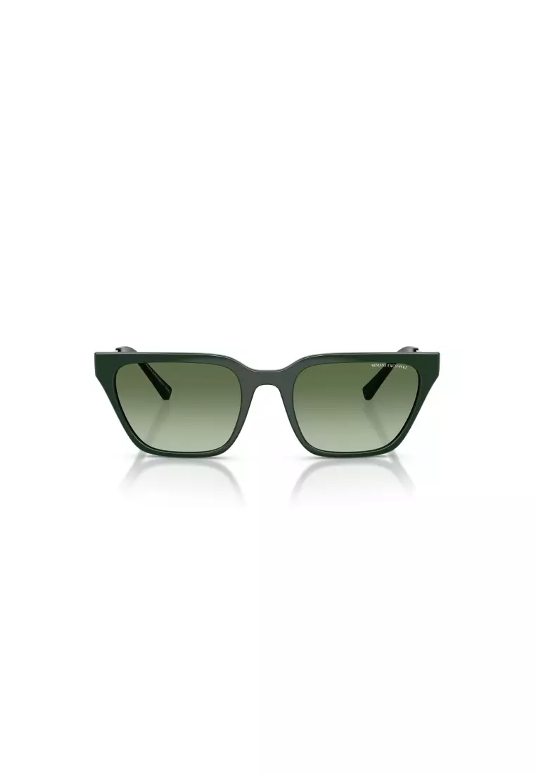 Women's Cat Eye Frame Green Injected Sunglasses - AX4158S