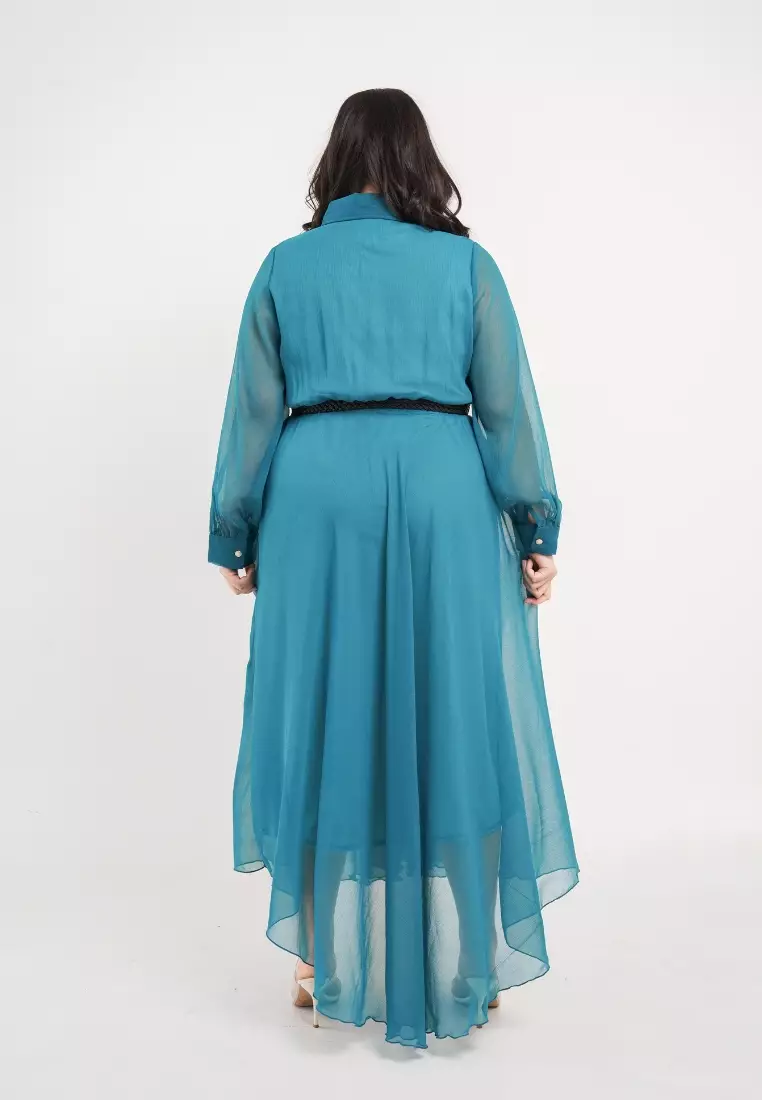 Plus Size Party Dress Lunar Green