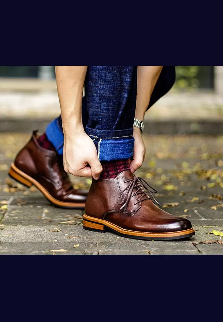 Vintage Amber Leather Brogue Boot G03-8