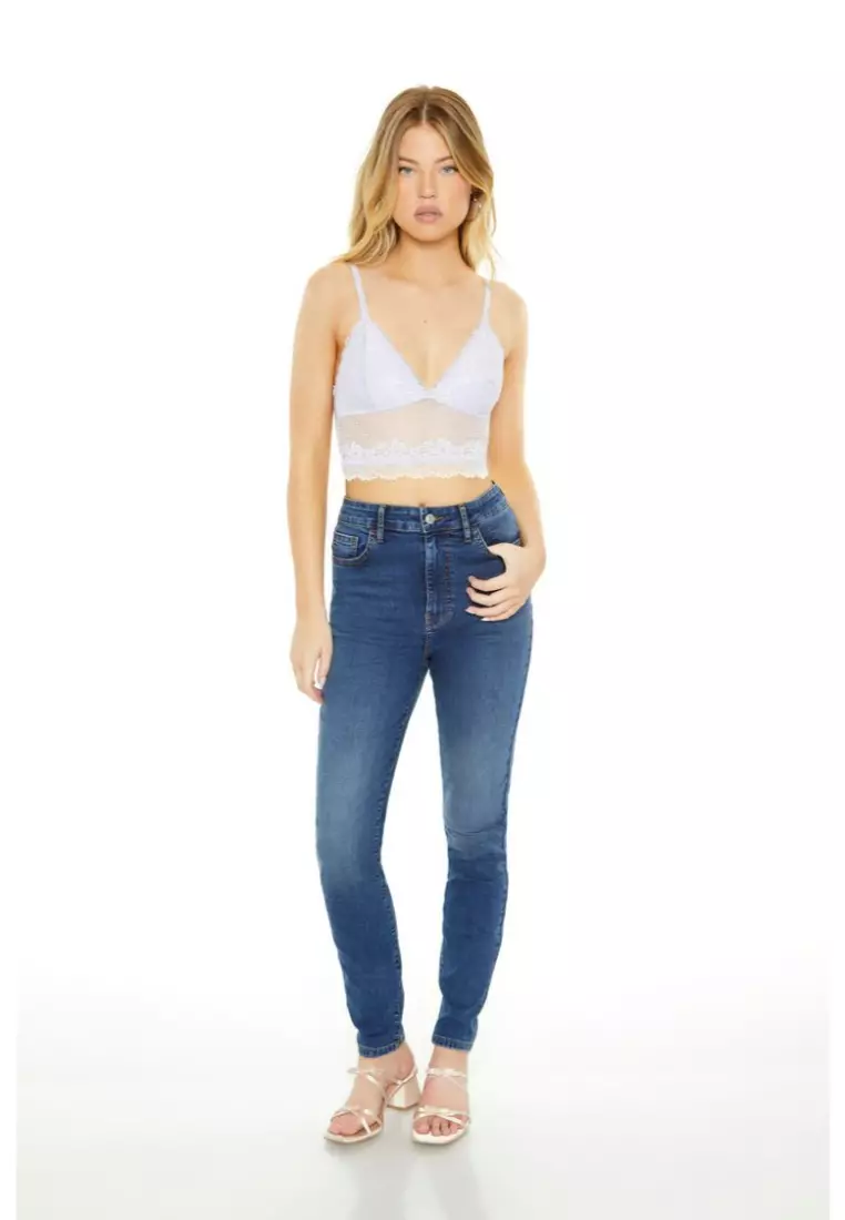 Ladies Jeans Forever 21 Light Blue Jeans Rhinestone Sparkle