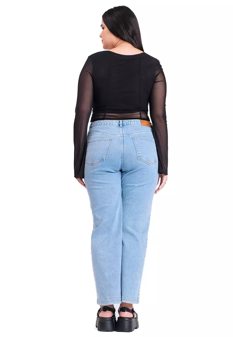 Mesh Crop Top With Ribbon