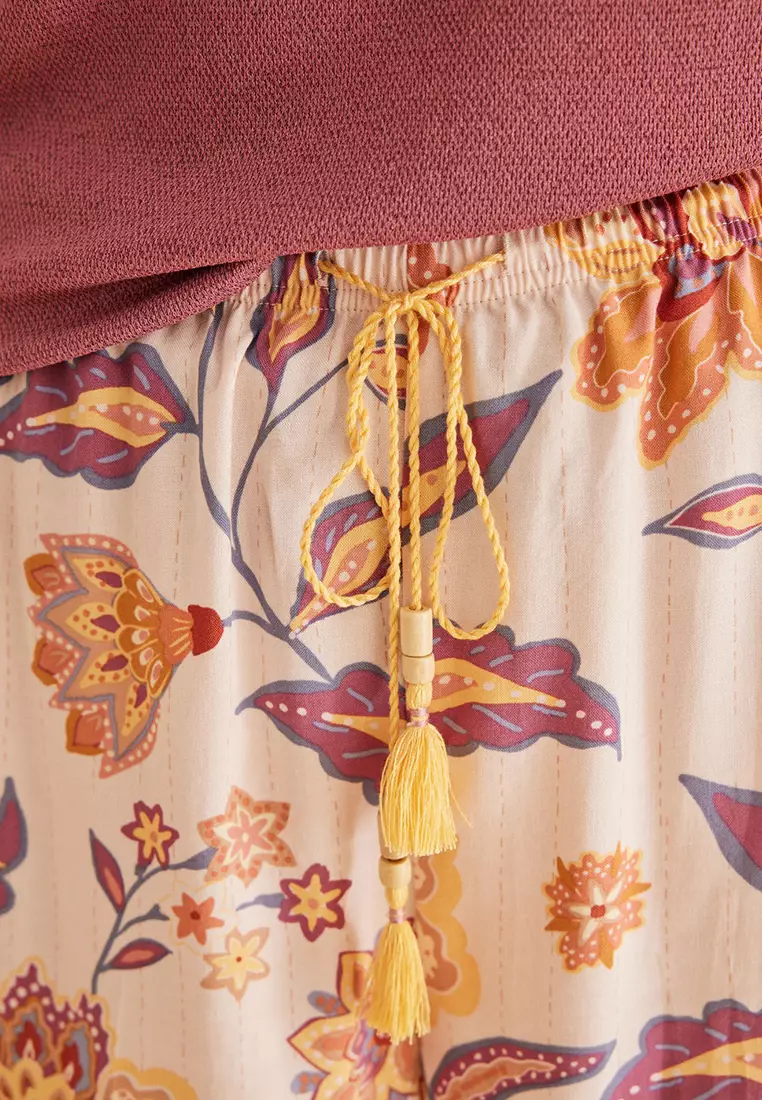 Paisley Print Viscose Shorts