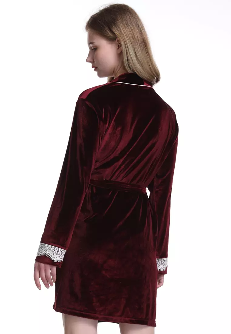 Buy QuestChic Aurellie Red Velvet Robe 2023 Online ZALORA Singapore