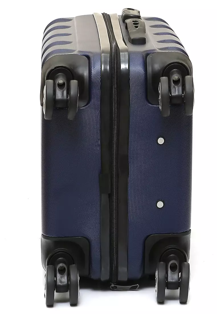 Carlton Koper Hardcase Unisex Size 20 Inch Tas Travel Combination Lock Large Compartment Material ABS+PVC Coated ORIGINAL - Navy