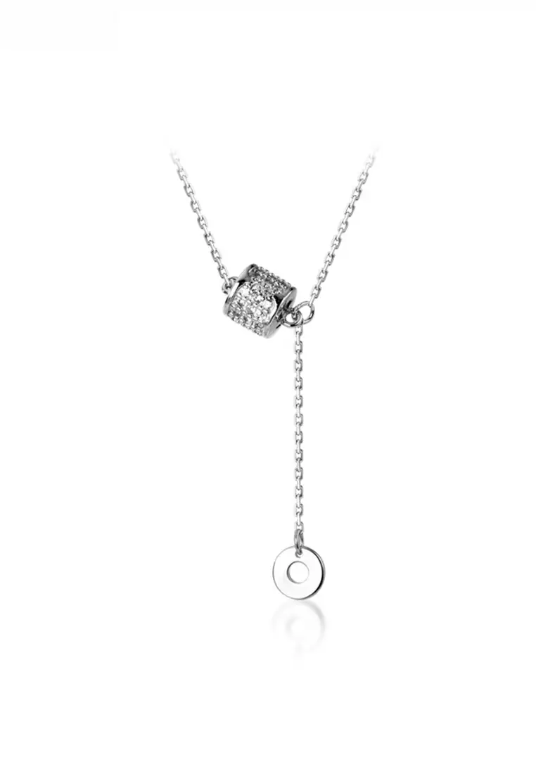 Buy HAPPY FRIDAYS Round Tube Drop Chain 925 Silver Necklace