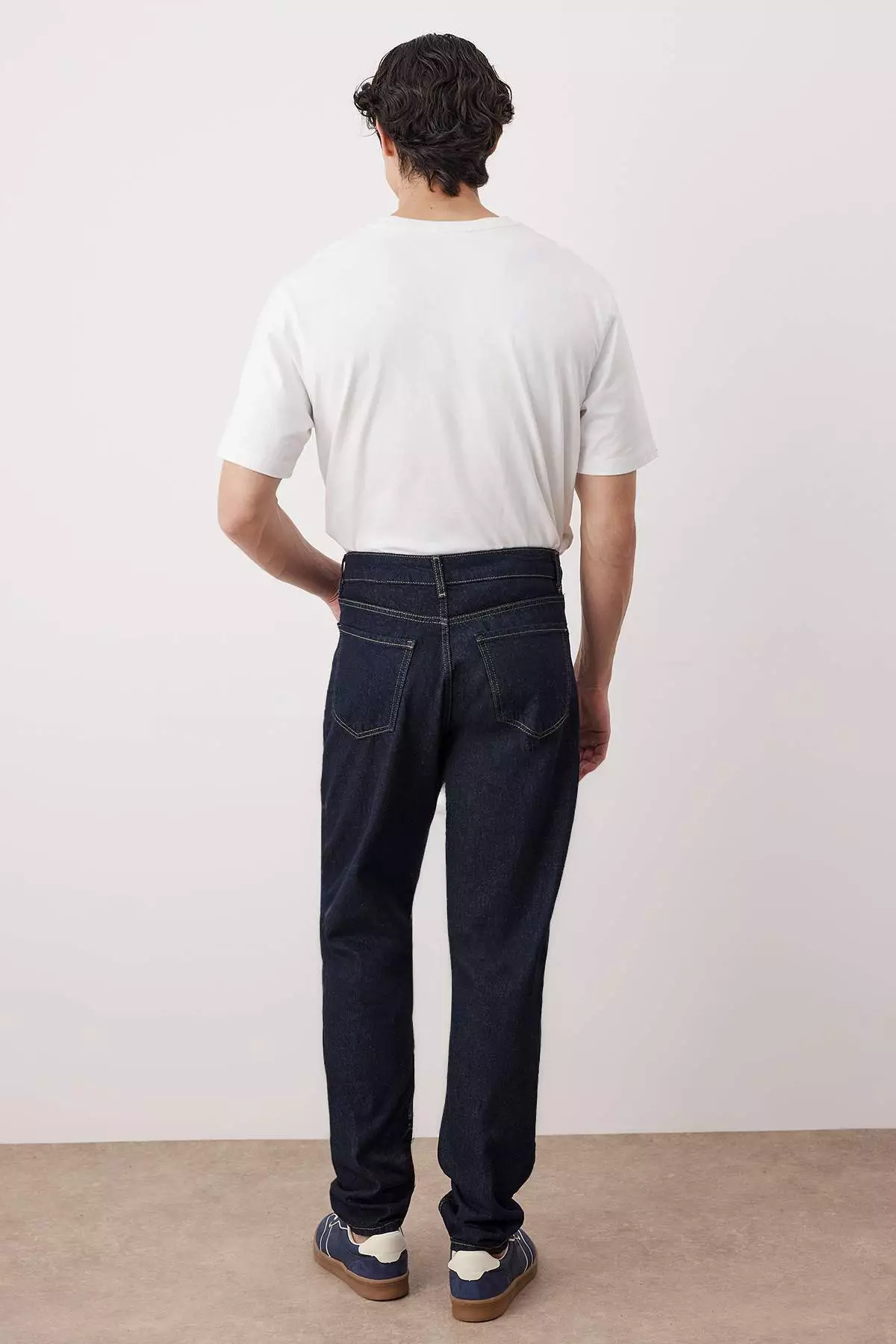 Dark Navy Essential Fit Tobacco Stitched Jeans