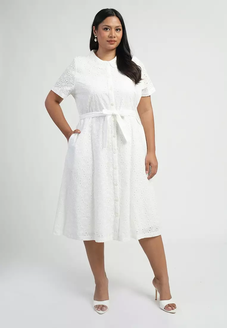 Milly by Paperdolls Cleo Eyelet Shirt Dress