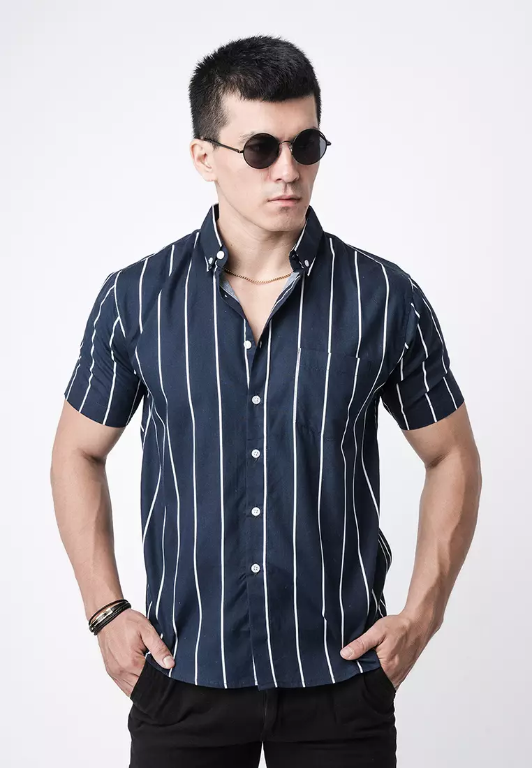 Vicente Stripe Navy SS