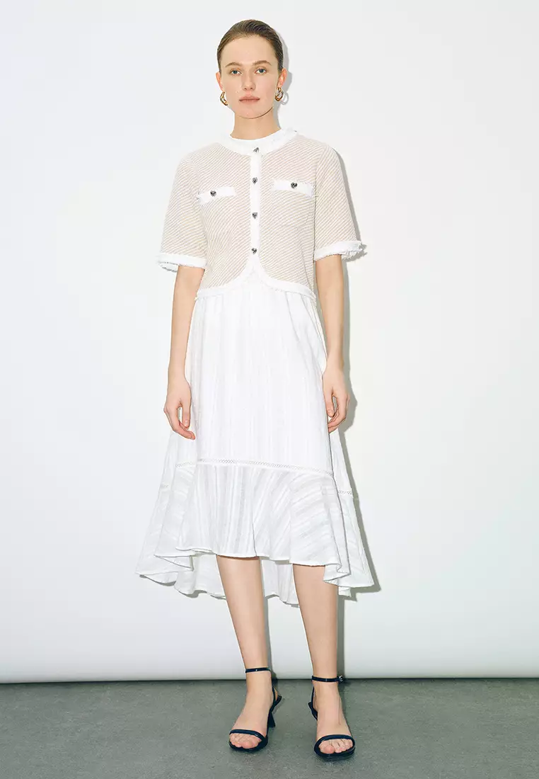 Striped Tweed Short Sleeve Top
