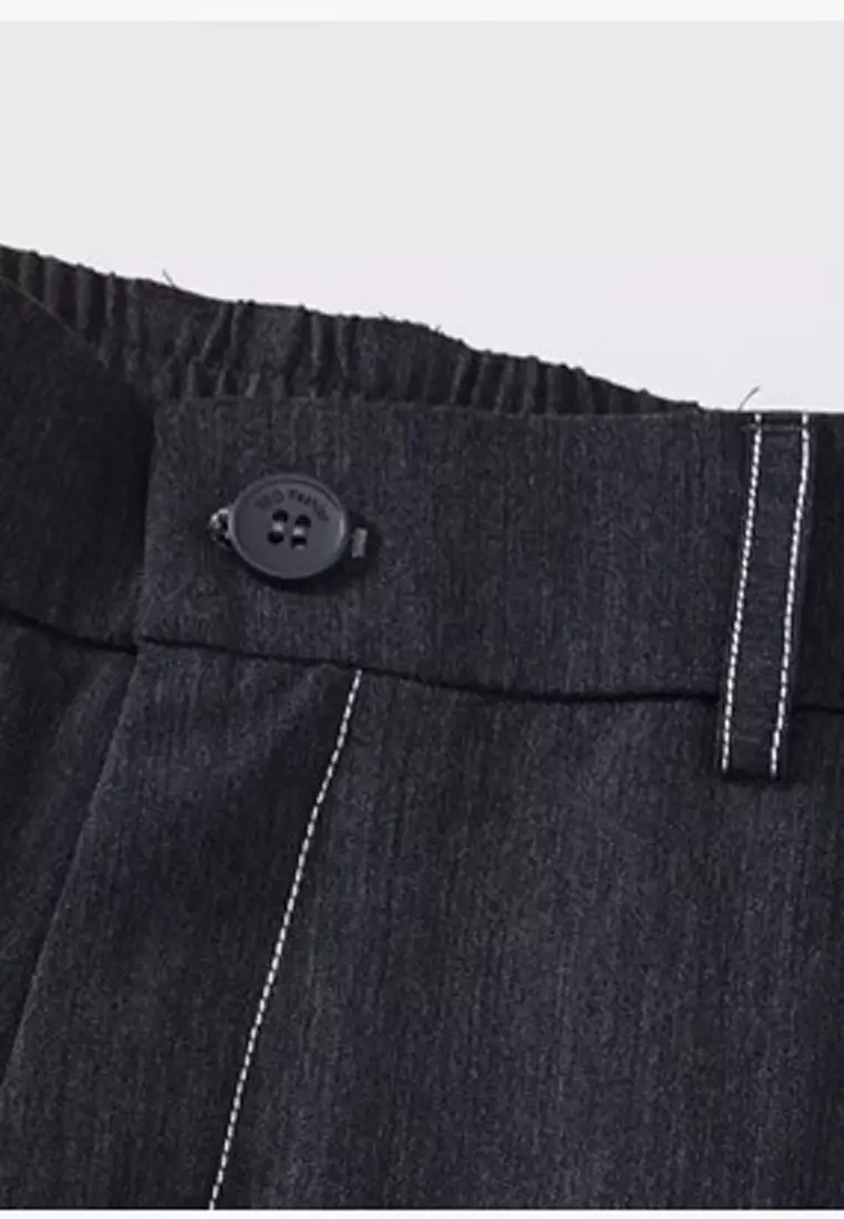 彈性腰圍修身長褲