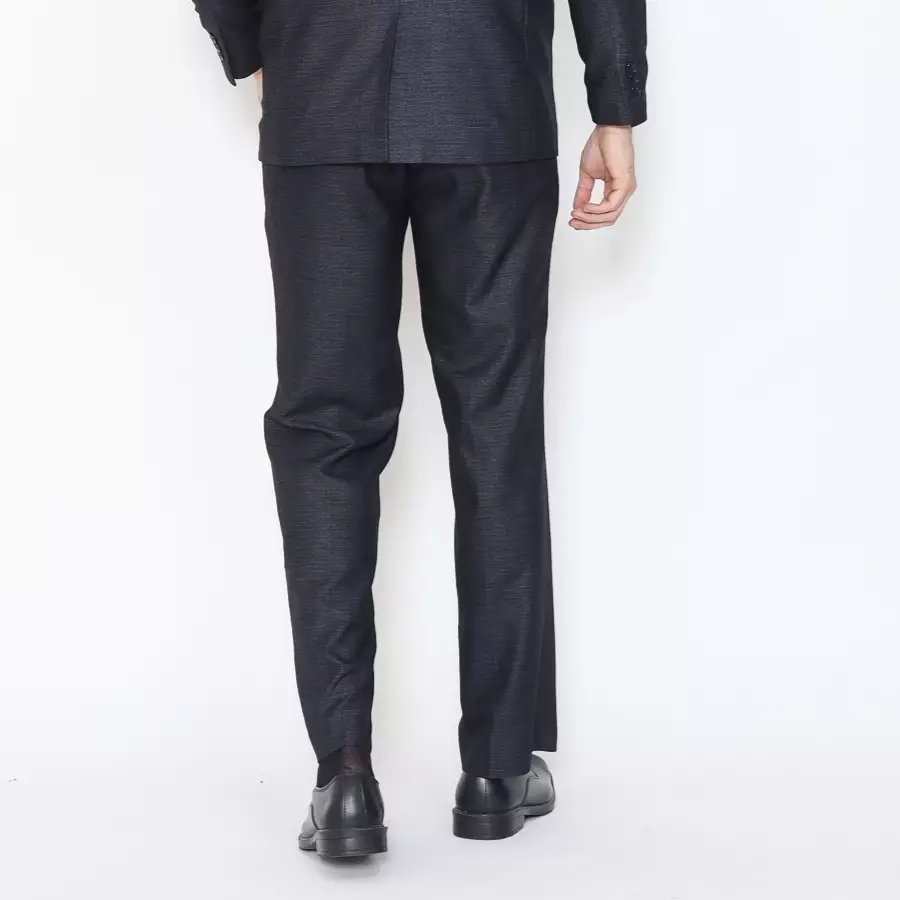 Lawell Celana Formal Pria Regular Fit | Warna Abu Gelap | Polyester Viscose Stretch Tekstur Tenun Halus Elegan  | KENNETH