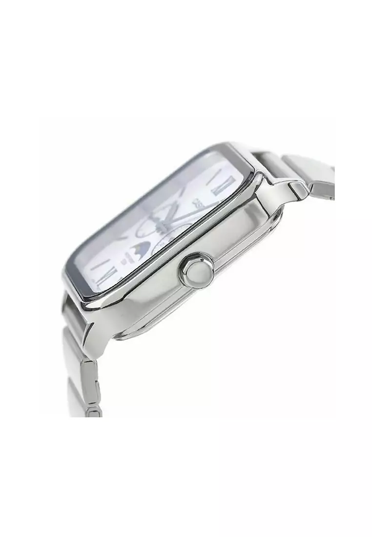 Moon Phase Men Chronograph Watch MTP-M305D-7A2V Silver Stainless Steel Strap