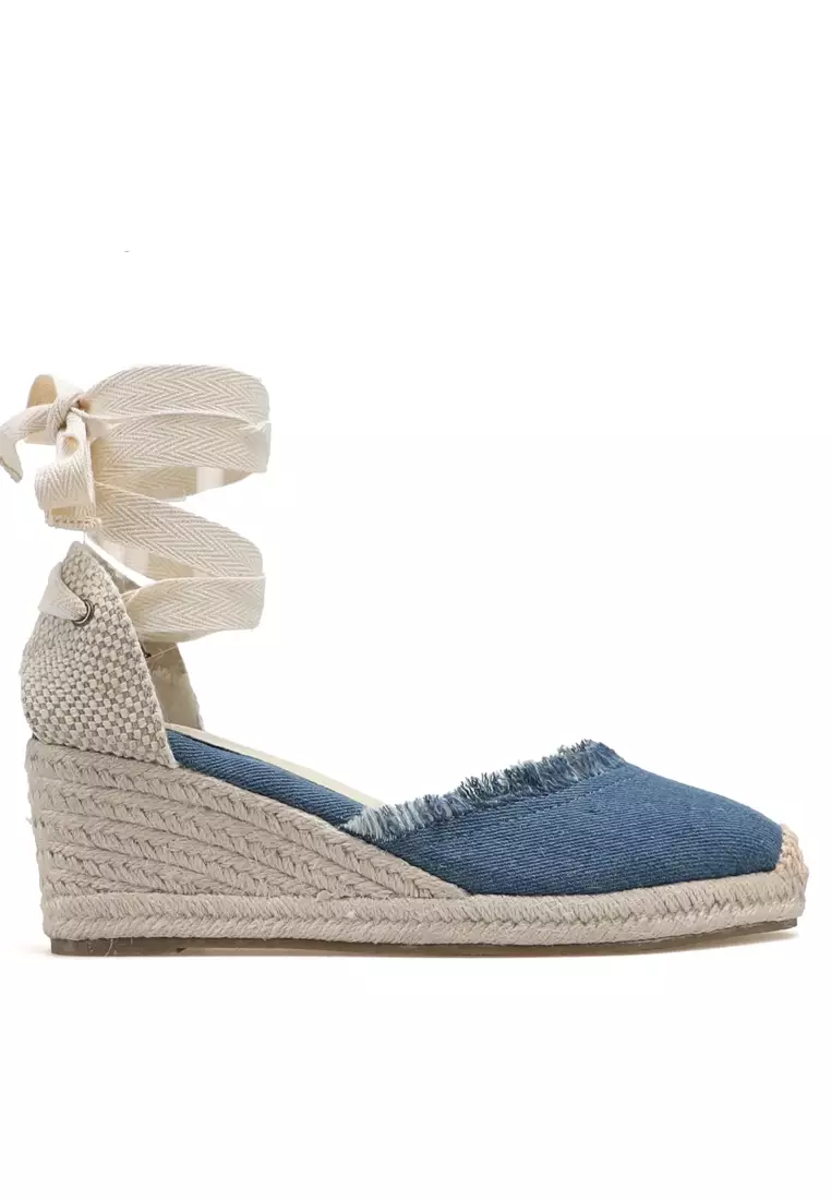 Discount on Twenty Eight Shoes  shoes - SKU: 9CM Lace Up Tassel Wedge Espadrilles HB103352264
