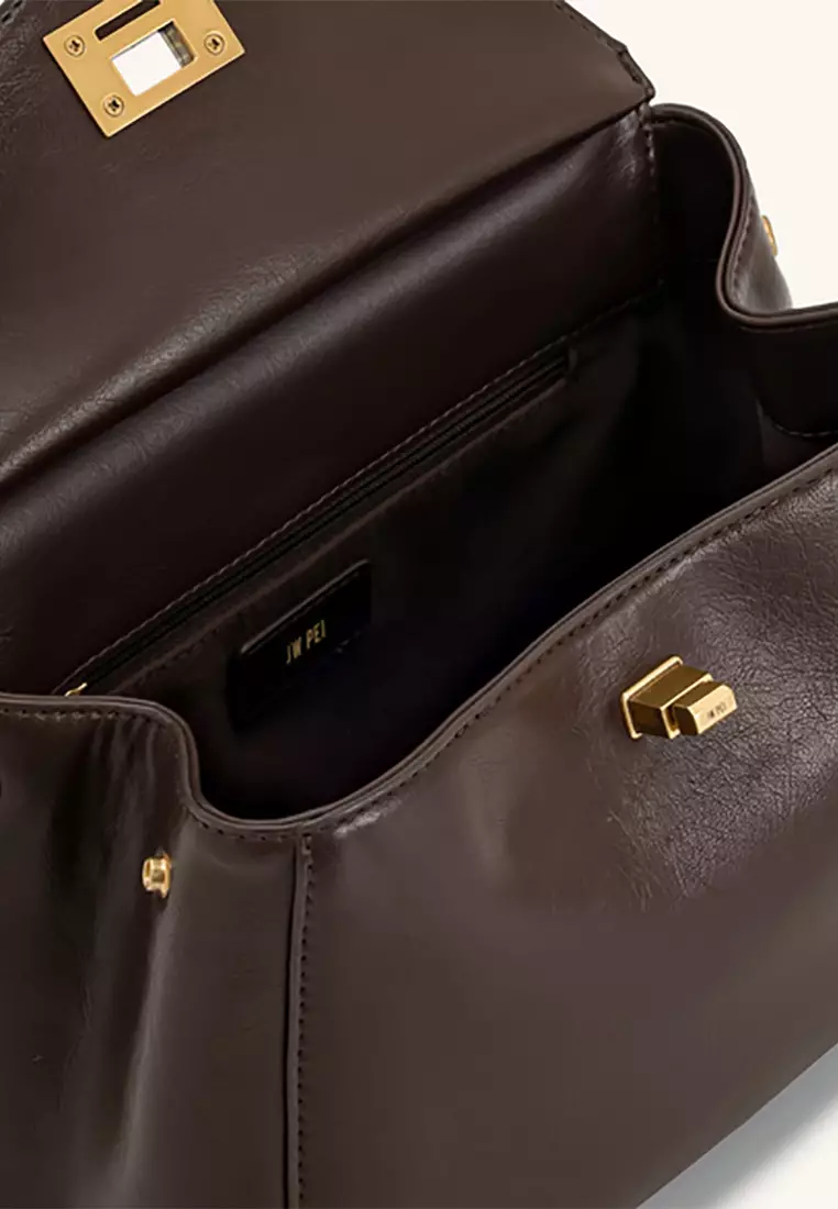 Lucia Classic Top Handbag - Dark Brown