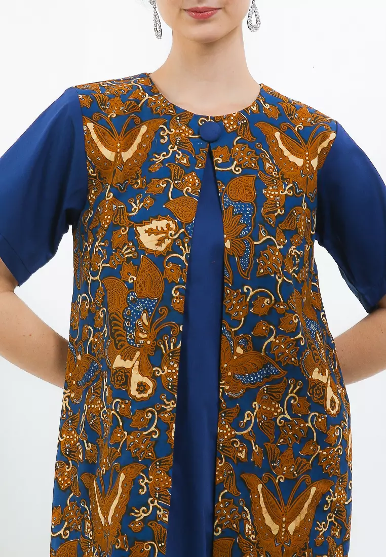 Adina Dress L. Pendek Batik Katun Genes Semi Tulis