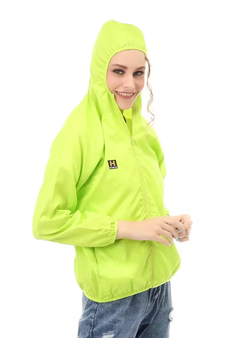 Hardwin Jaket Hoodie Wanita Pelindung UV Anti Air Material Polyester ORIGINAL - Green