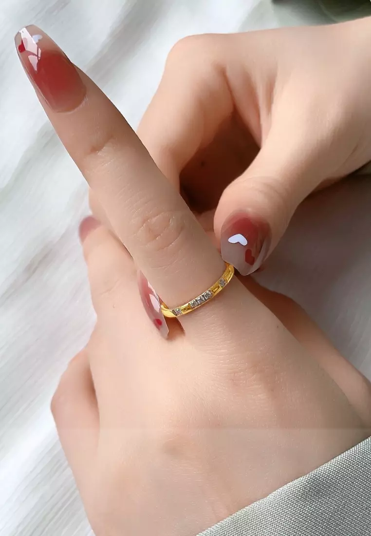 Claudia Cubic Zirconia Band Ring in Gold