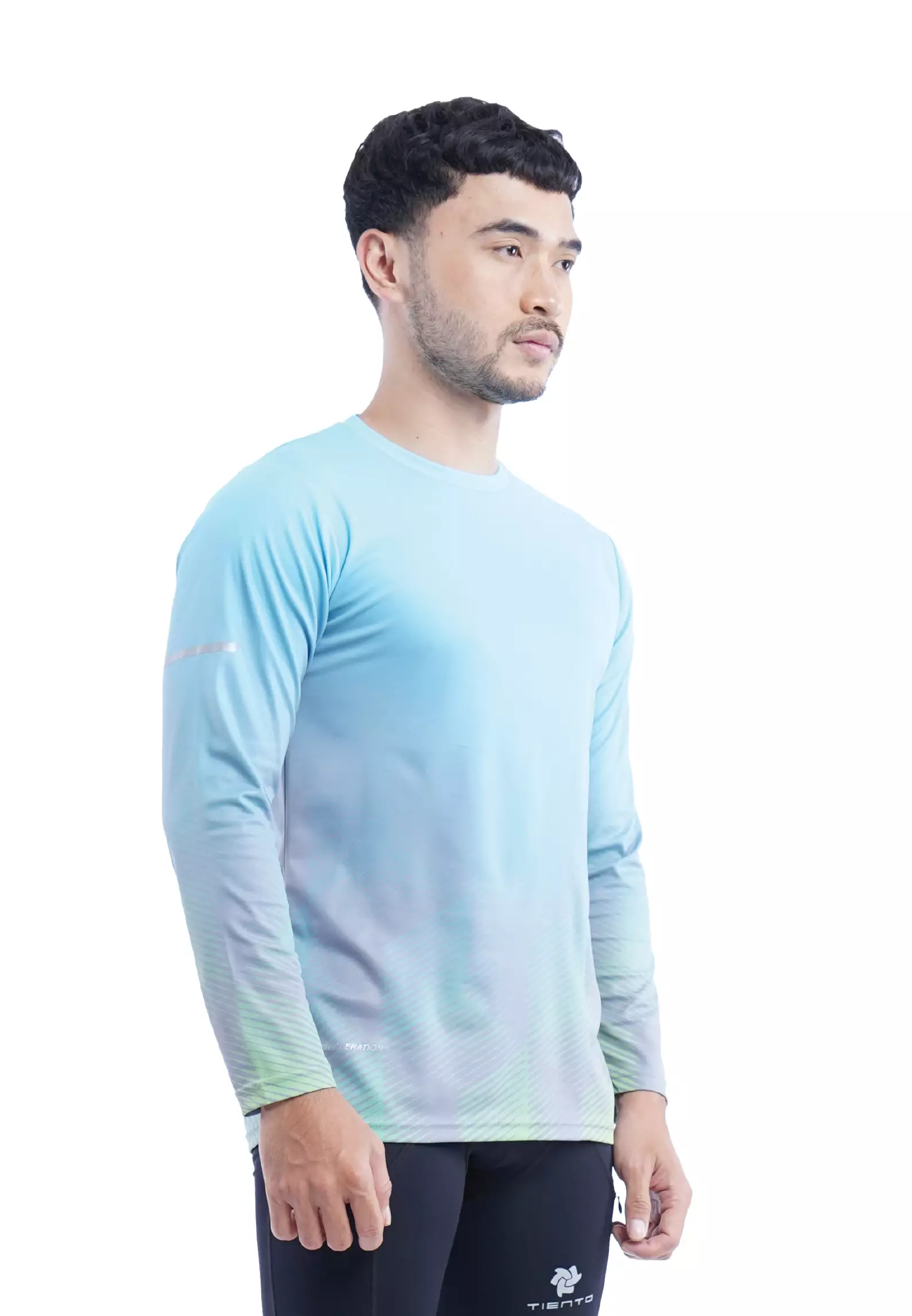 Tiento Jersey Running Anti UV Baju Olahraga Lari Pria Lengan Panjang Kaos Dryfit Long Sleeve Men Xceleration