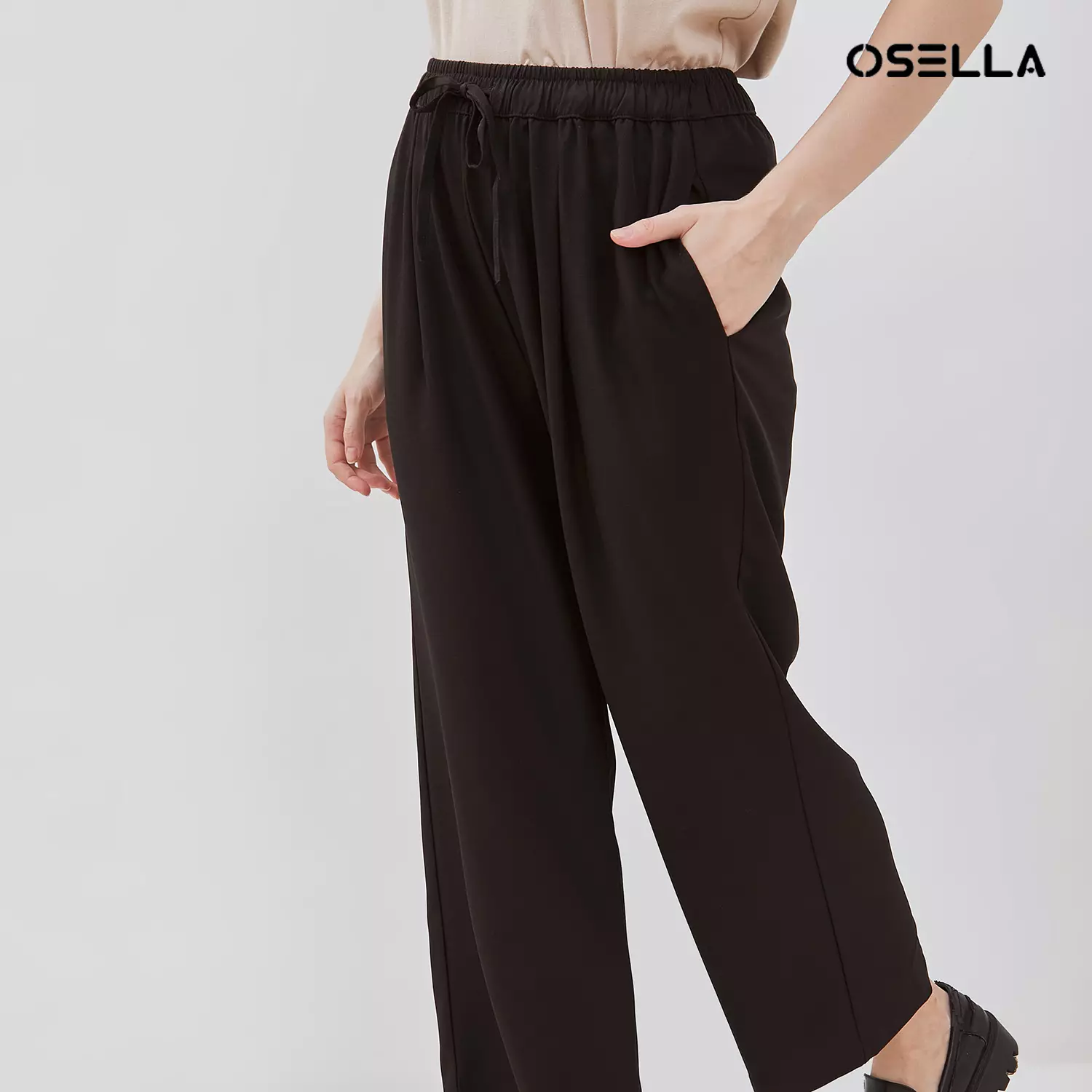 Osella Krissy Comfortable Straight Fit Trouser With Elastic Waistband 3182500243 | Celana Panjang Wanita