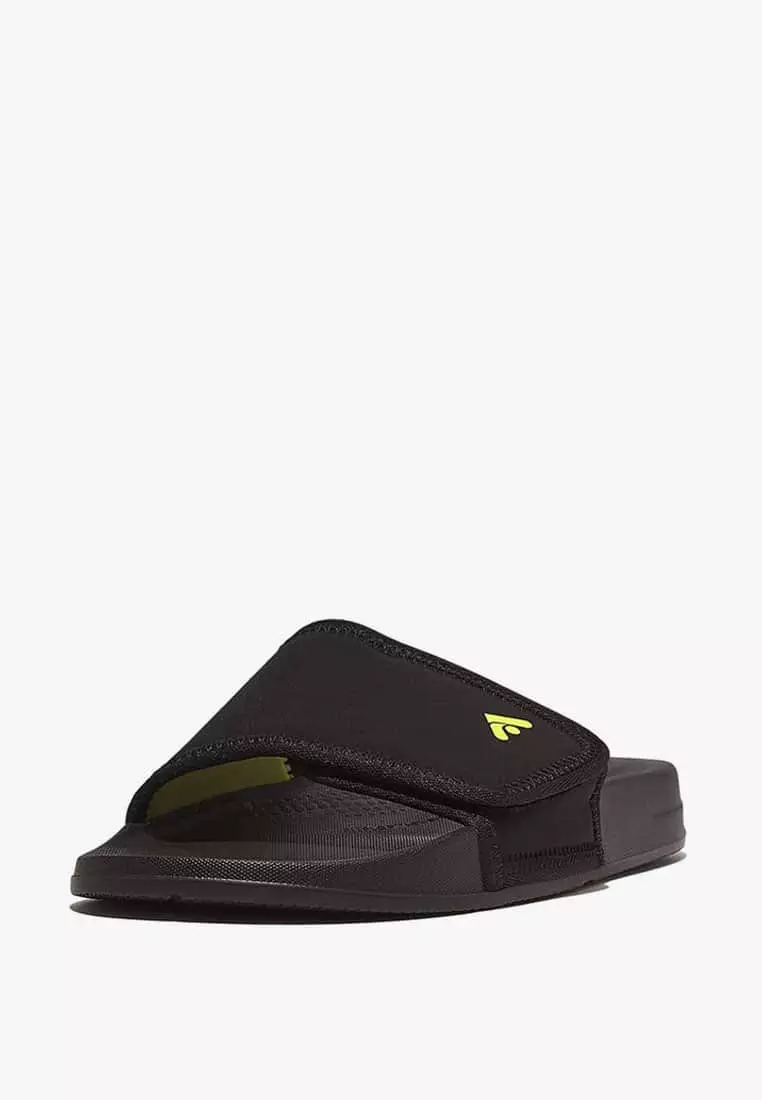 Discount on Fitflop  shoes - SKU: Fitflop Iqushion Men's Adjustable Water-Resistant Slides Gt7-001 Black