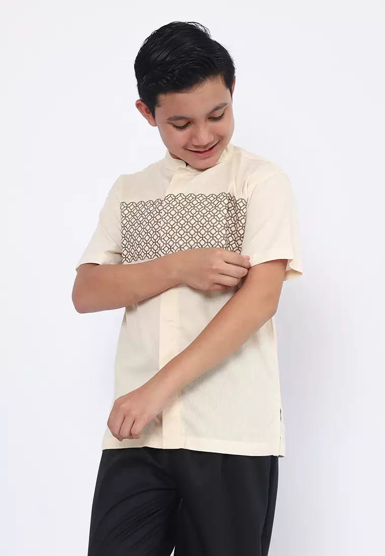 Kids Baju Koko Set Anak Laki Oriental Cream - MODERN