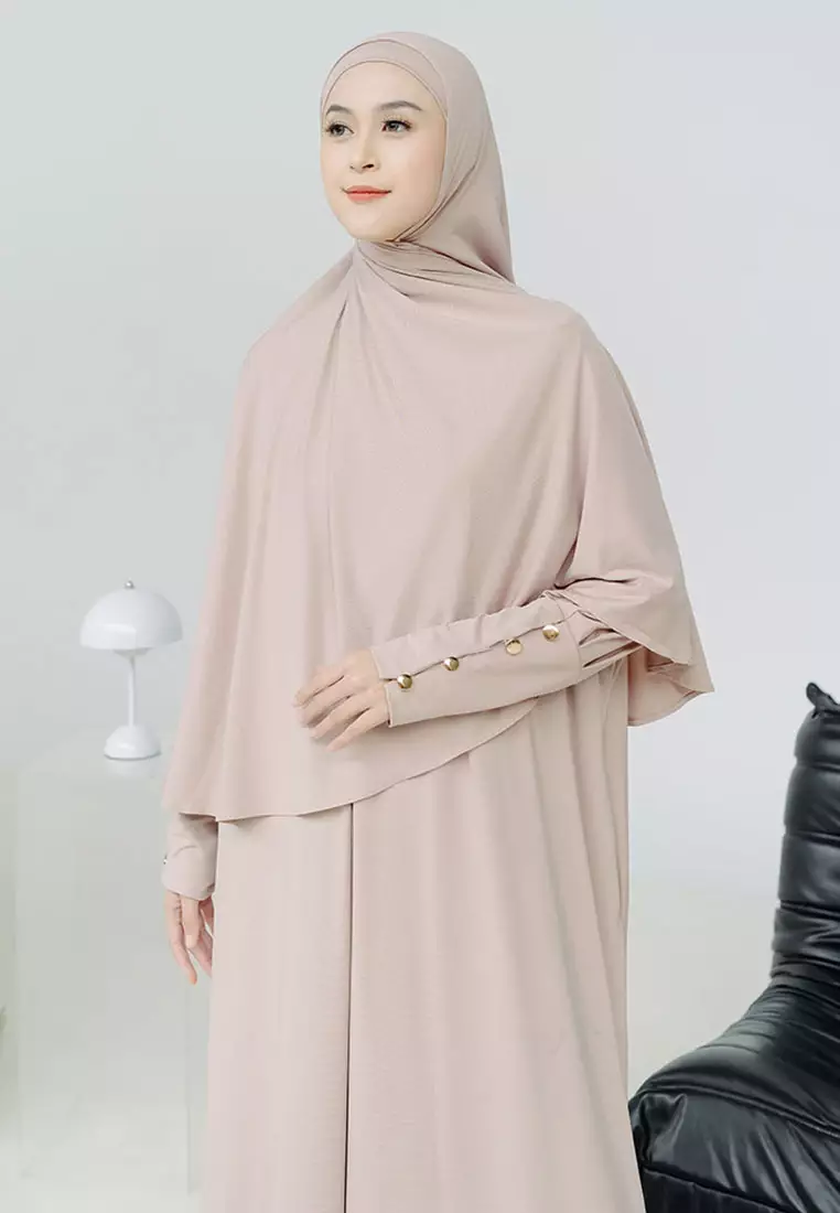 Hafisa Abaya Set Soft Beige