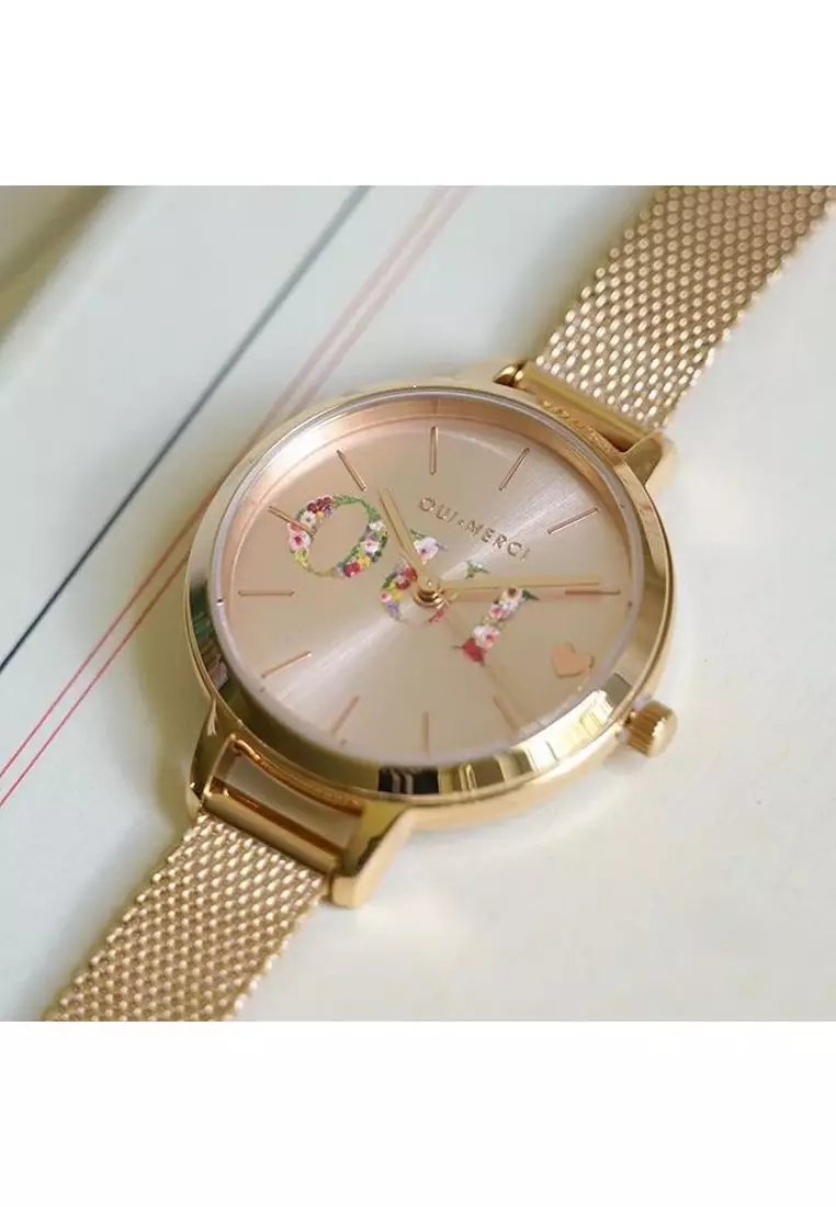 [Sustainable Watch] Oui & Me Petite Fleurette 32mm Women's Quartz Rose Gold Watch ME010044