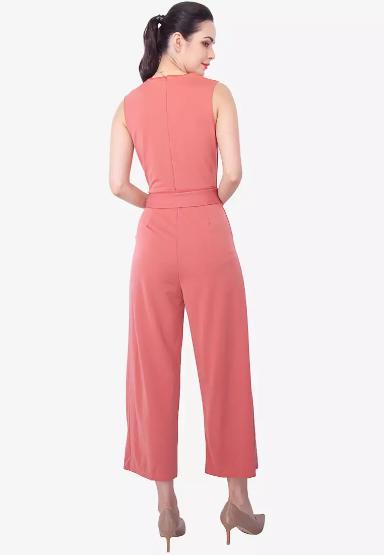 Pink sales flowy jumpsuit