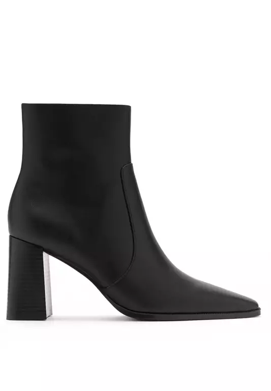Heeled Leather Ankle Boots