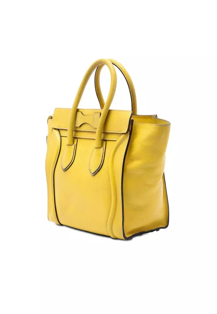 Pre-Loved Celine Micro Leather Luggage Tote