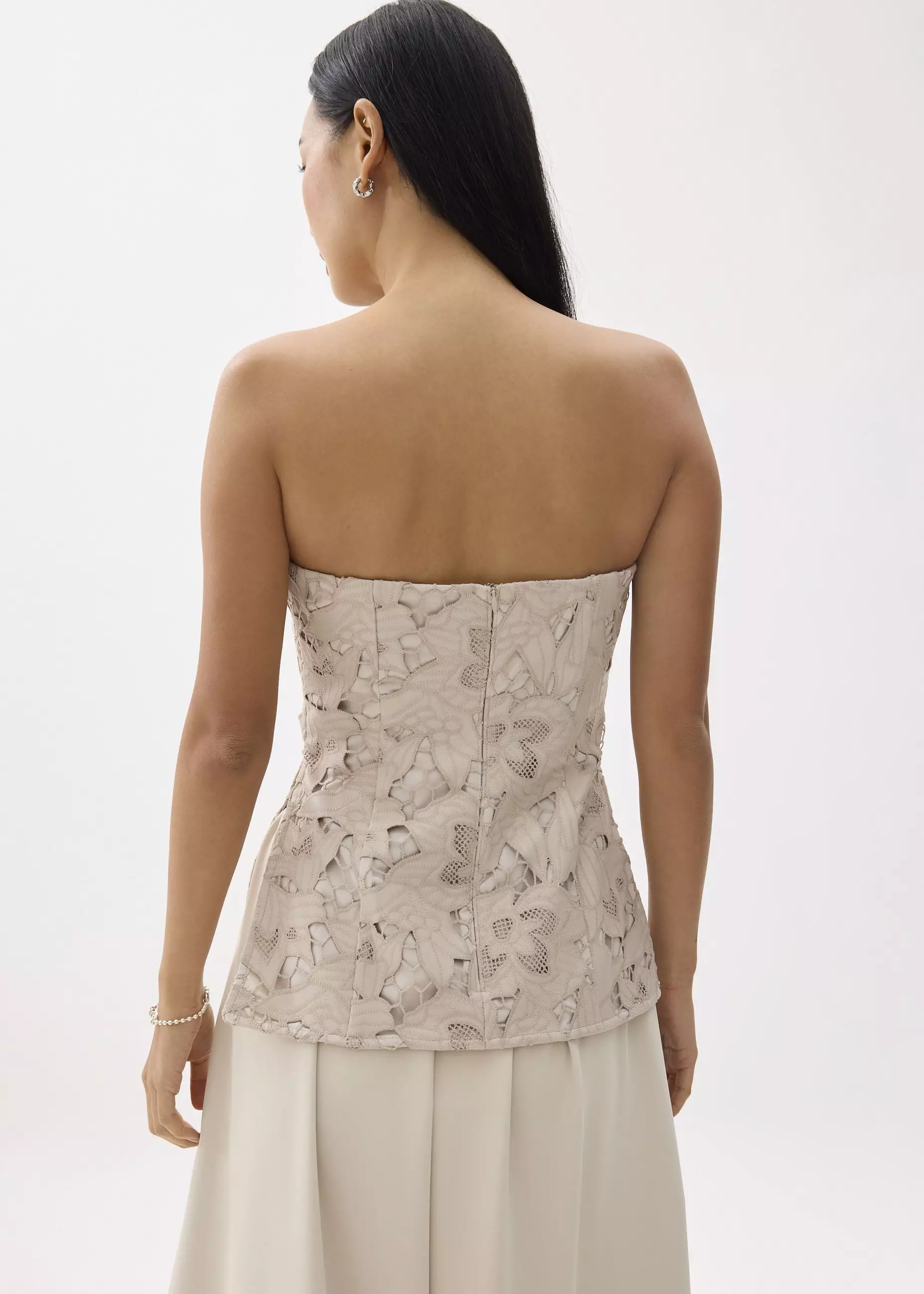 Atasan Wanita - BraFree by LB Vegan Leather Lace Tube Top